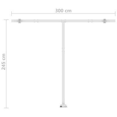 vidaXL Samostojeća tenda na ručno uvlačenje 350 x 250 cm žuto-bijela