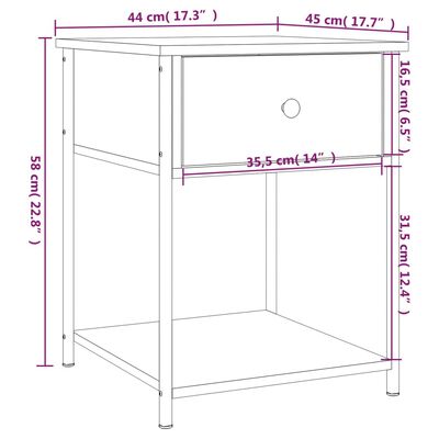 vidaXL Noćni ormarići 2 kom boja hrasta 44x45x58 cm konstruirano drvo