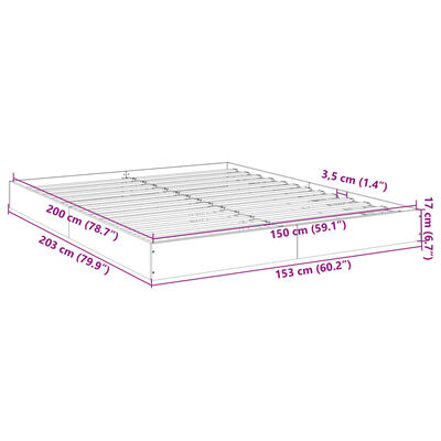 vidaXL Okvir za krevet smeđi hrast 150 x 200 cm konstruirano drvo