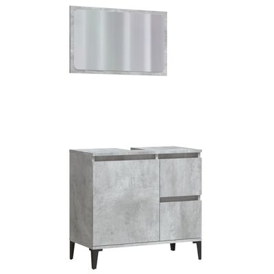 vidaXL 2-dijelni set kupaonskog namještaja siva boja betona drveni