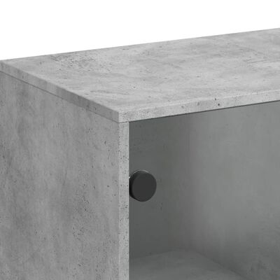 vidaXL Bočni ormarić sa staklenim vratima boja betona 69 x 37 x 100 cm