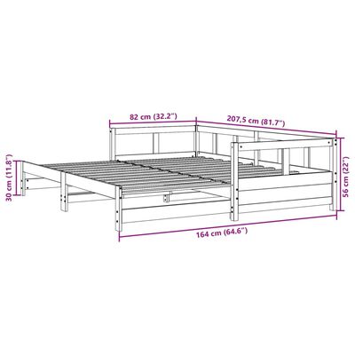 vidaXL Dnevni krevet bez madraca voštano smeđi 80 x 200 cm od borovine