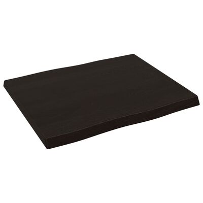 vidaXL Stolna ploča tamnosmeđa 60x50x(2-4) cm obrađena hrastovina