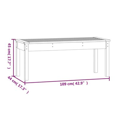 vidaXL Vrtna klupa crna 109x44x45 cm od masivne borovine