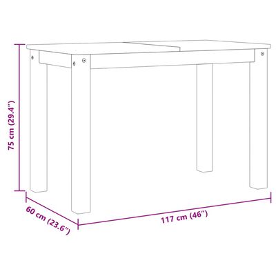 vidaXL Blagovaonski stol Panama 117 x 60 x 75 cm od masivne borovine