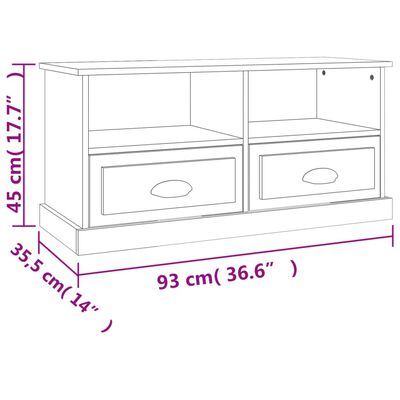 vidaXL TV ormarić crni 93 x 35,5 x 45 cm od konstruiranog drva