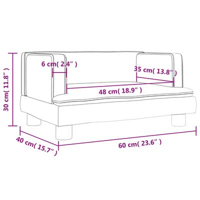 vidaXL Dječja fotelja krem boja 60 x 40 x 30 cm umjetna koža