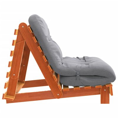 vidaXL Futon na razvlačenje s madracem smeđi 100x206x11 cm borovina