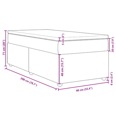 vidaXL Krevet s oprugama i madracem plavi 90 x 200 cm od tkanine