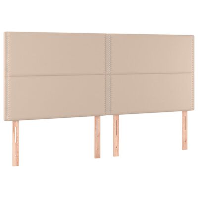 vidaXL Krevet box spring s madracem cappuccino 200x200cm umjetna koža