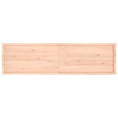 vidaXL Zidna polica 220x60x(2-6) cm neobrađena masivna hrastovina