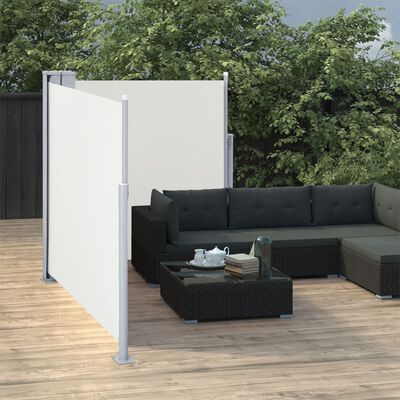 vidaXL Uvlačiva bočna tenda krem 117 x 600 cm