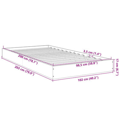 vidaXL Okvir za krevet boja hrasta 120 x 200 cm konstruirano drvo