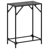 vidaXL Konzolni stol s crnom staklenom površinom 60x35x81 cm čelični