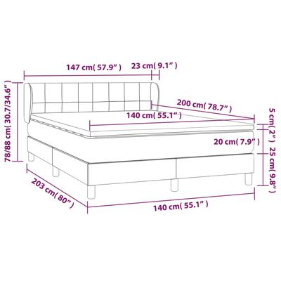 vidaXL Krevet s oprugama i madracem crni 140x200 cm baršunasti