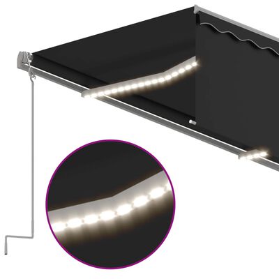 vidaXL Automatska tenda s roletom i senzorom LED 3,5 x 2,5 m antracit