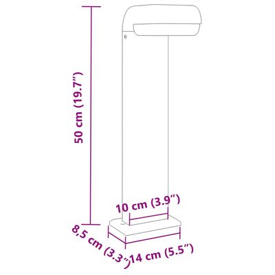 vidaXL Vanjske podne svjetiljke 3 kom crne 50 cm lijevani aluminij