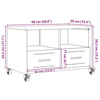 vidaXL TV ormarić antracit 68x39x43,5 cm hladno valjani čelik