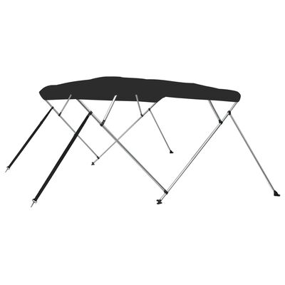 vidaXL Tenda bimini s 4 luka crna 243x210x137 cm