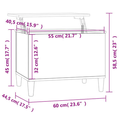 vidaXL Stolić za kavu Smeđi hrasta 60 x 44,5 x 45 cm konstruirano drvo