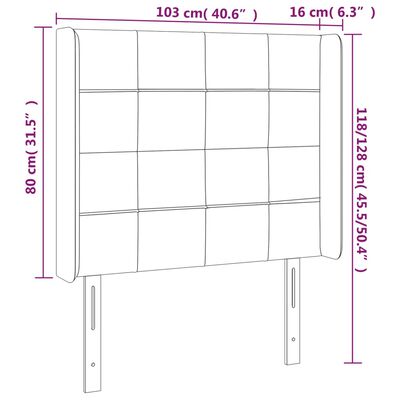 vidaXL LED uzglavlje tamnozeleno 103x16x118/128 cm baršunasto