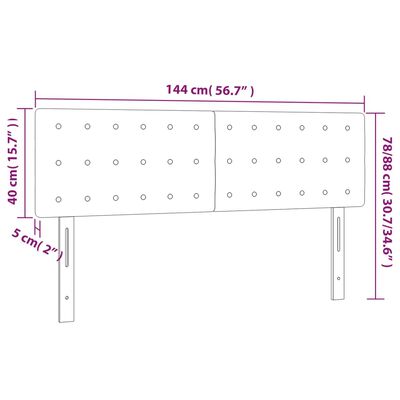 vidaXL Uzglavlja 2 kom crna 72 x 5 x 78/88 cm od umjetne kože