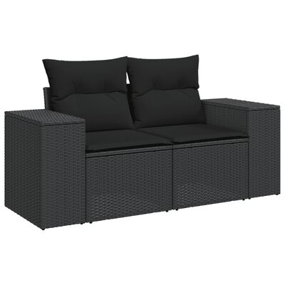 vidaXL 7-dijelni set vrtnih sofa od poliratana s jastucima crni