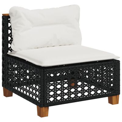 vidaXL 8-dijelni set vrtnih sofa od poliratana s jastucima crni