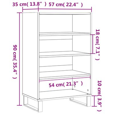 vidaXL Visoka komoda crna 57 x 35 x 90 cm od konstruiranog drva