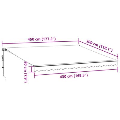 vidaXL Tenda na automatsko uvlačenje smeđa 450 x 300 cm