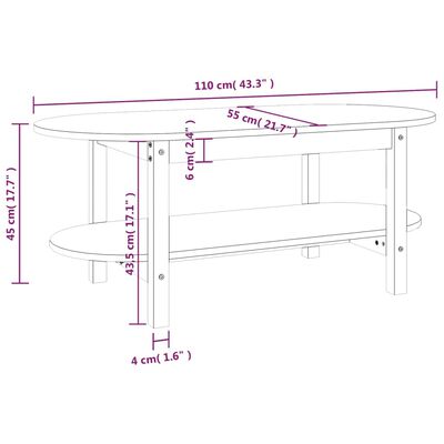 vidaXL Stolić za kavu sivi 110 x 55 x 45 cm od masivne borovine