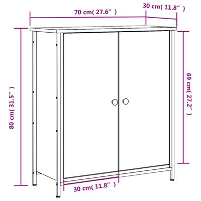 vidaXL Komoda boja dimljenog hrasta 70 x 30 x 80 cm konstruirano drvo