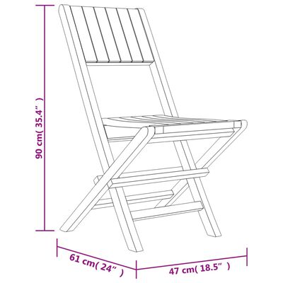 vidaXL Sklopive vrtne stolice 8 kom 47x61x90 cm od masivne tikovine