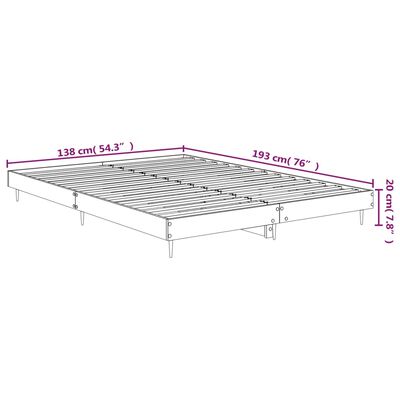 vidaXL Okvir za krevet crni 135x190 cmkonstruirano drvo