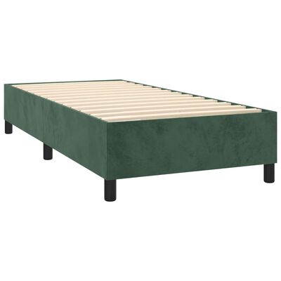 vidaXL Box spring krevet s madracem tamnozeleni 90x190 cm baršunasti