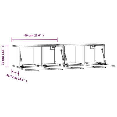 vidaXL Zidni ormarići 2 kom boja hrasta 60x36,5x35cm konstruirano drvo