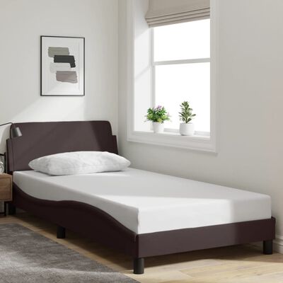 vidaXL Okvir za krevet s uzglavljem tamnosmeđi 100x200 cm od tkanine