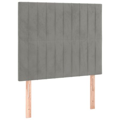 vidaXL Box spring krevet s madracem svjetlosivi 120x200 cm baršunasti