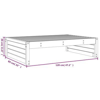 vidaXL Vrtni tabure bijeli 120 x 80 cm od masivne borovine