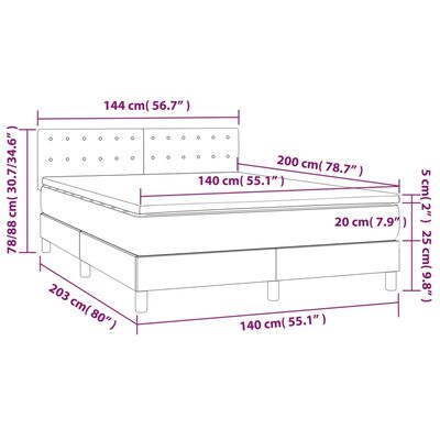 vidaXL Krevet s oprugama i madracem plavi 140x200 cm od tkanine