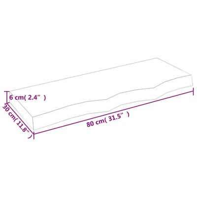 vidaXL Zidna polica tamnosmeđa 80x30x(2-6) cm od obrađene hrastovine