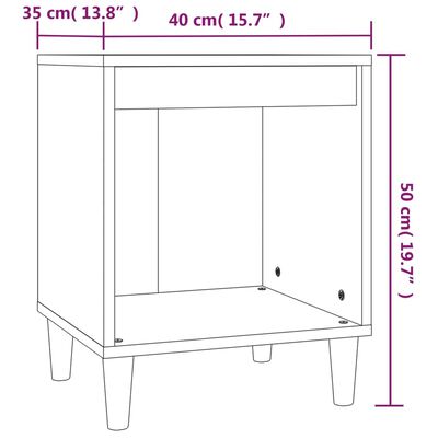 vidaXL Noćni ormarići 2 kom Bijela 40x35x50 cm