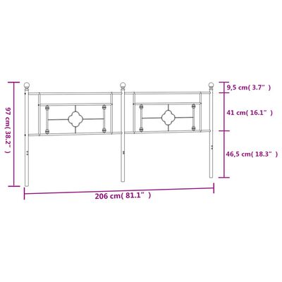 vidaXL Metalno uzglavlje bijelo 200 cm