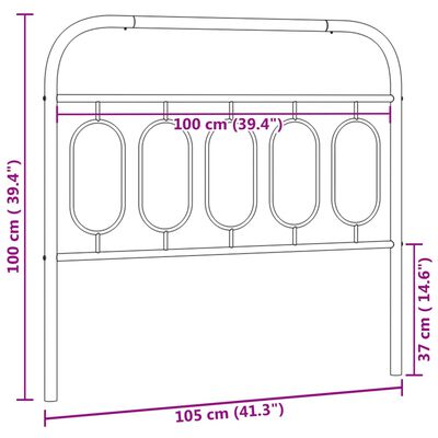 vidaXL Metalno uzglavlje bijelo 100 cm