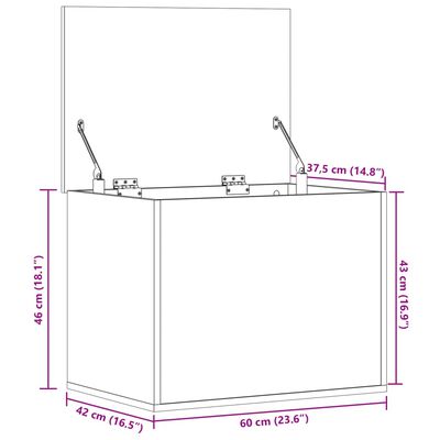 vidaXL Kutija za pohranu boja hrasta 60x42x46 cm konstruirano drvo