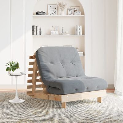 vidaXL Futon na razvlačenje s madracem 90x206x11 cm masivna borovina