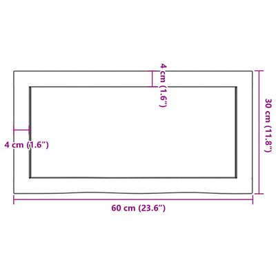 vidaXL Zidna polica tamnosmeđa 60x30x(2-6) cm od obrađene hrastovine