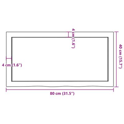 vidaXL Stolna ploča 80x40x(2-6) cm od netretirane masivne hrastovine