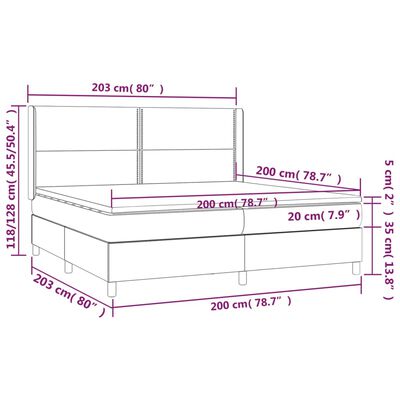 vidaXL Krevet box spring s madracem cappuccino 200x200cm umjetna koža