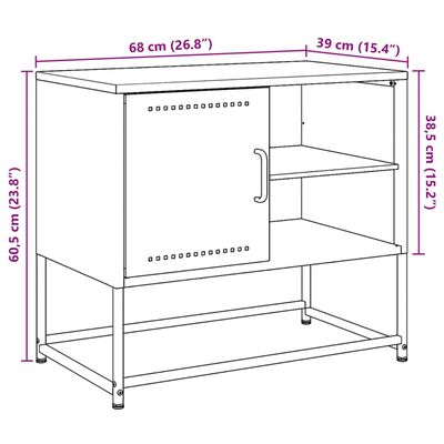 vidaXL TV ormarić boja senfa 100,5 x 39 x 60,5 cm čelični